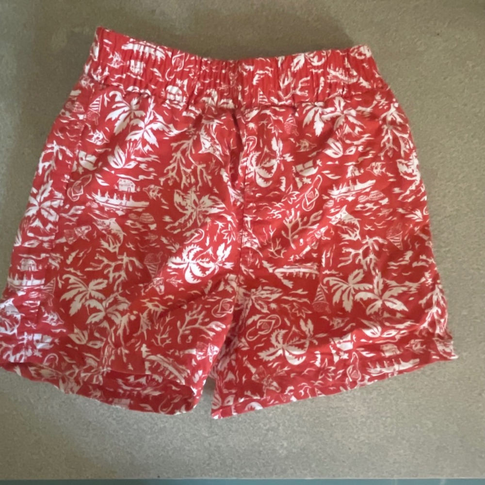 Columbia Boys Red White Tropical Palm Tree Swim Trunks Size 4T